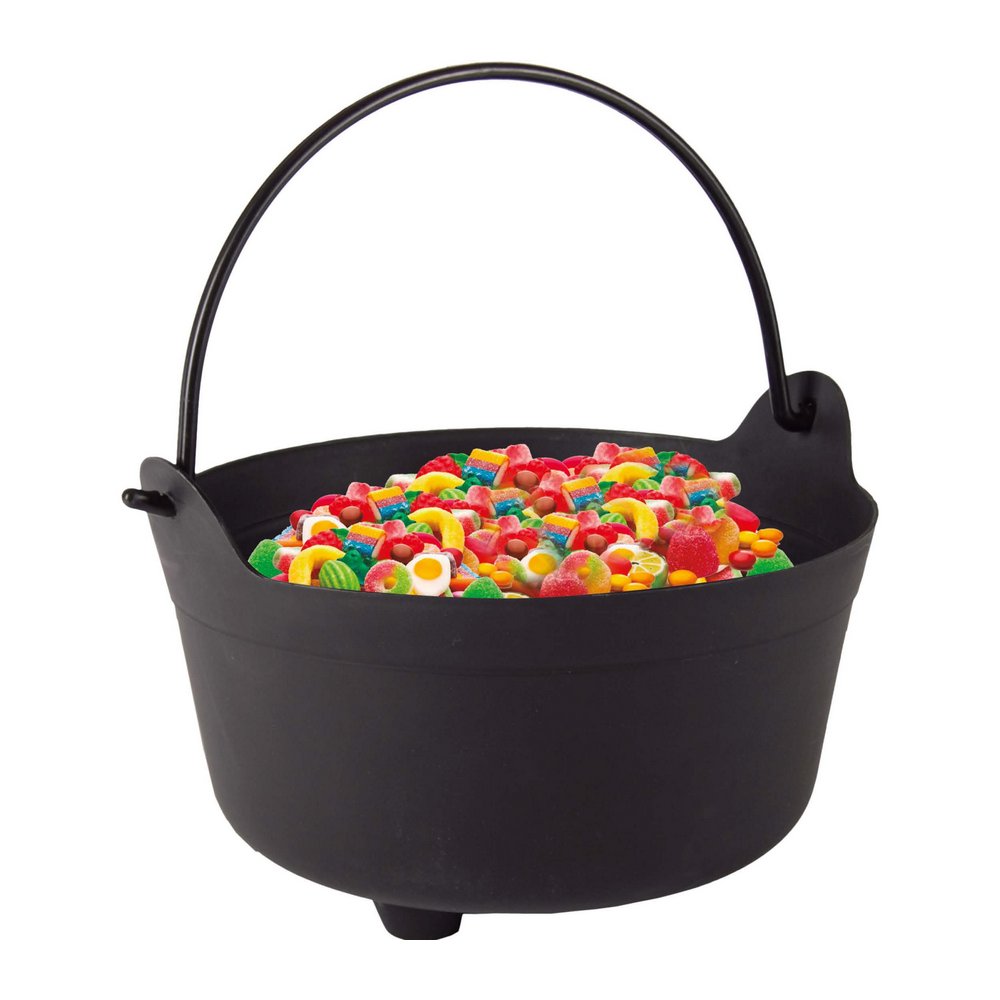 Fekete Boszorkány Üst Halloweenre, 24 cm