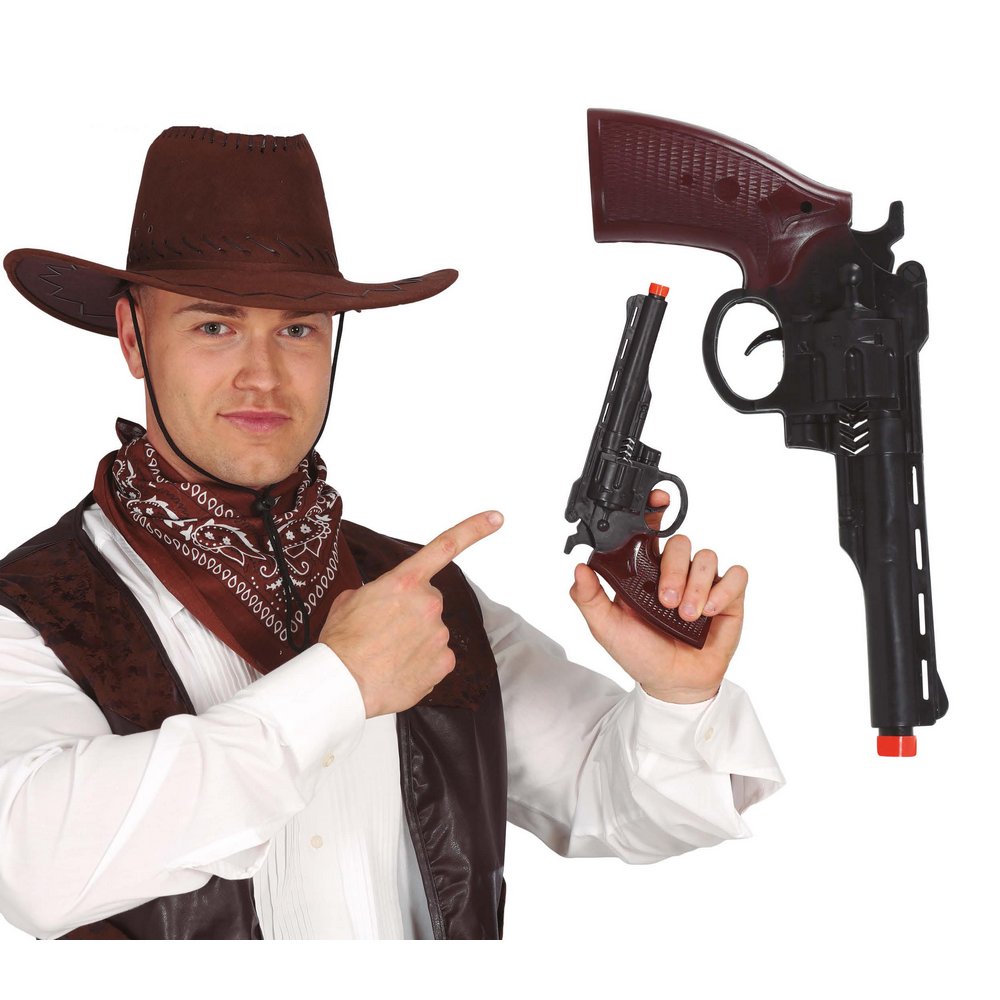 Fekete Cowboy Pisztoly Jelmez Kiegészítő, 30 cm