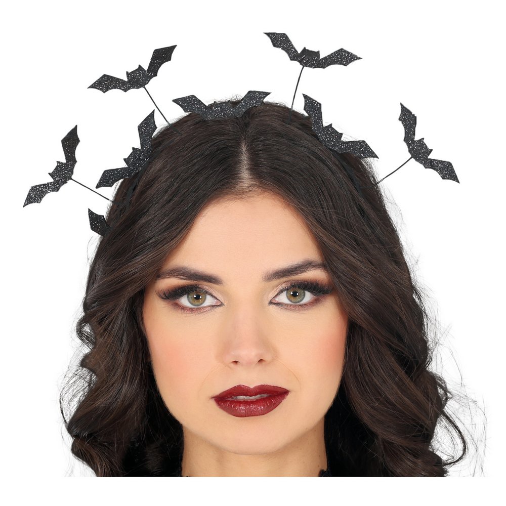 Fekete Csillogó Denevér Hajpánt Halloweenre
