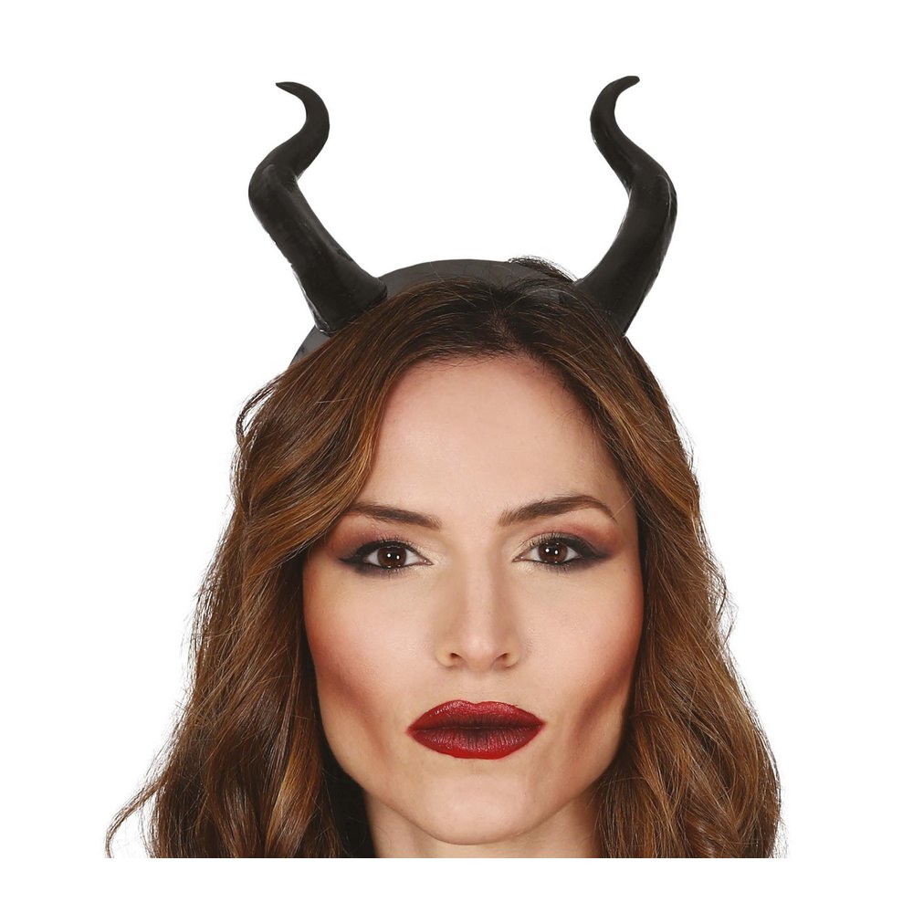 Fekete Démon Szarv Fejpánt Halloweenre