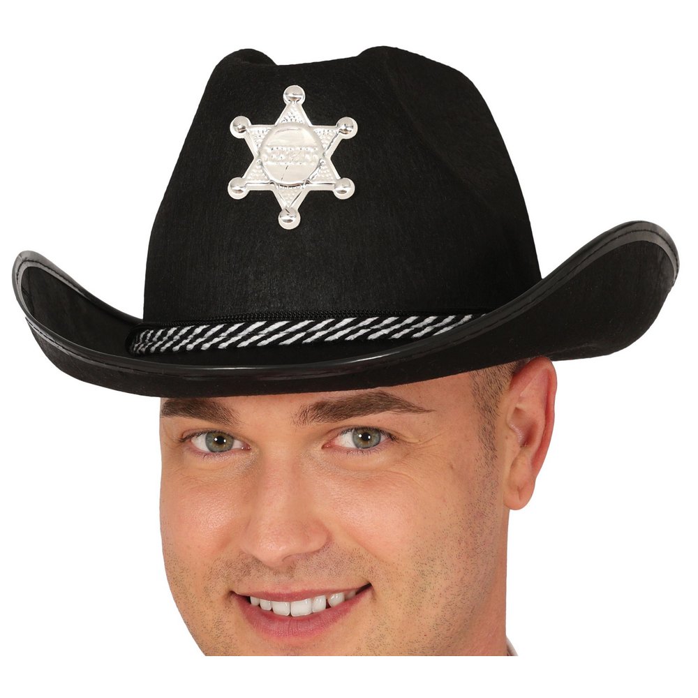 Fekete Filc Sheriff Kalap Felnőtteknek