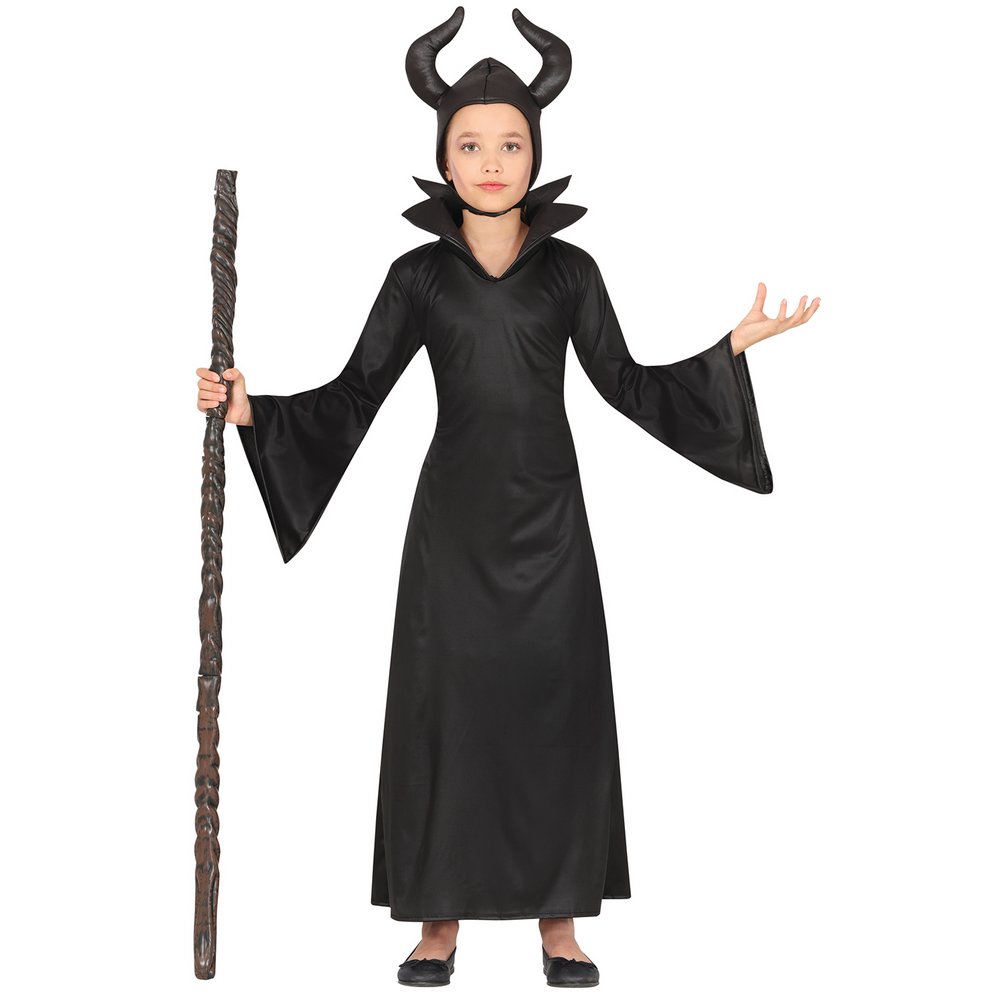 Fekete Gonosz Tündér Lány Jelmez Halloweenre, 3 - 4 Év, Fekete