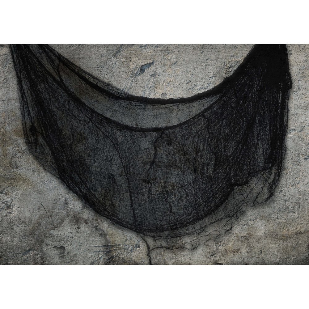 Fekete Kísérteties Dekorációs Anyag Halloweenre, 76x228 cm