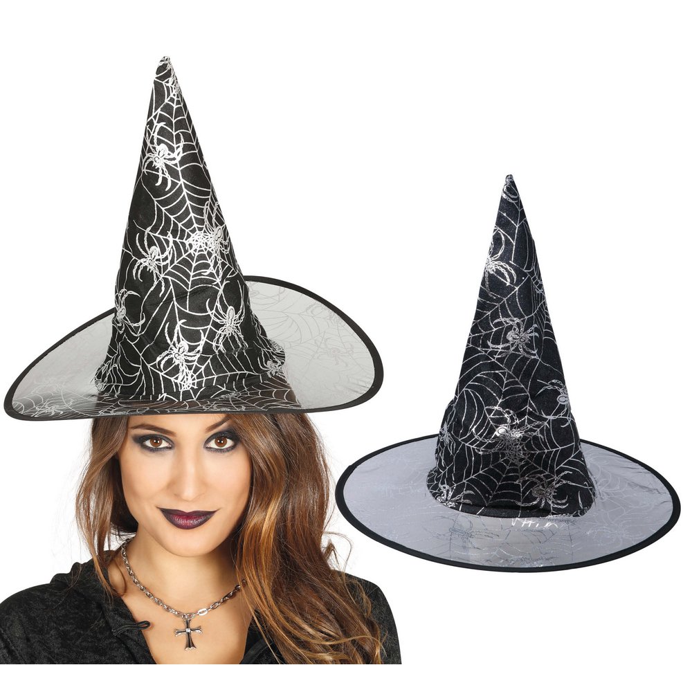 Fekete Lila Pók mintás Boszorkány Kalap Nőknek Halloweenre
