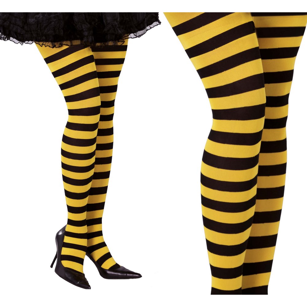 Fekete Narancssárga-Fekete Csíkos Női Harisnya Boszorkány Jelmezhez Halloweenre