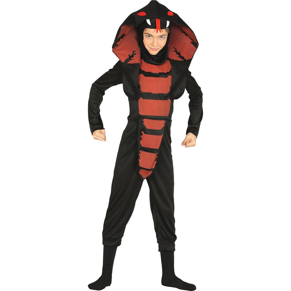 Fekete-Piros Kobra Nindzsa Fiú Jelmez Halloweenre