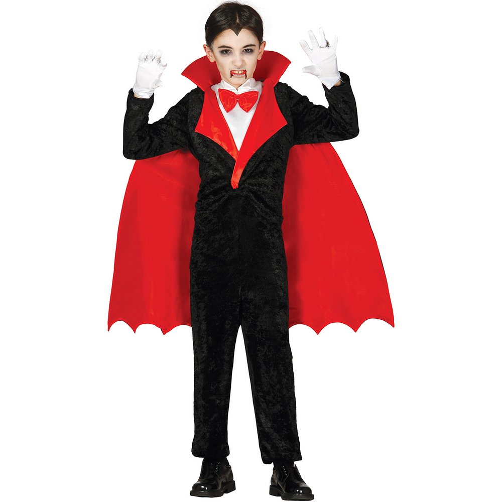 Fekete-Piros Vámpír Fiú Jelmez Halloweenre