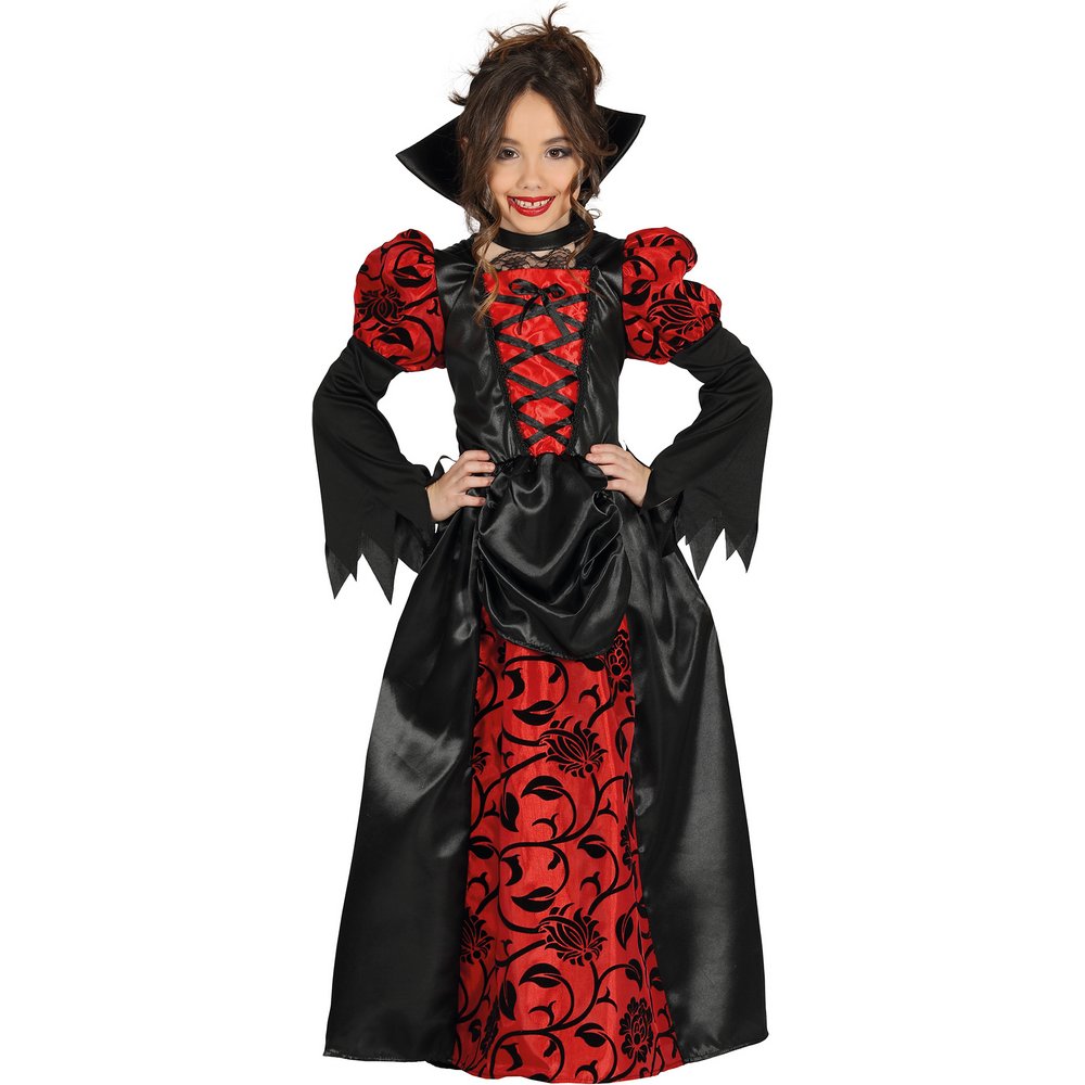 Fekete-Piros Vámpír Jelmez Lányoknak Halloweenre