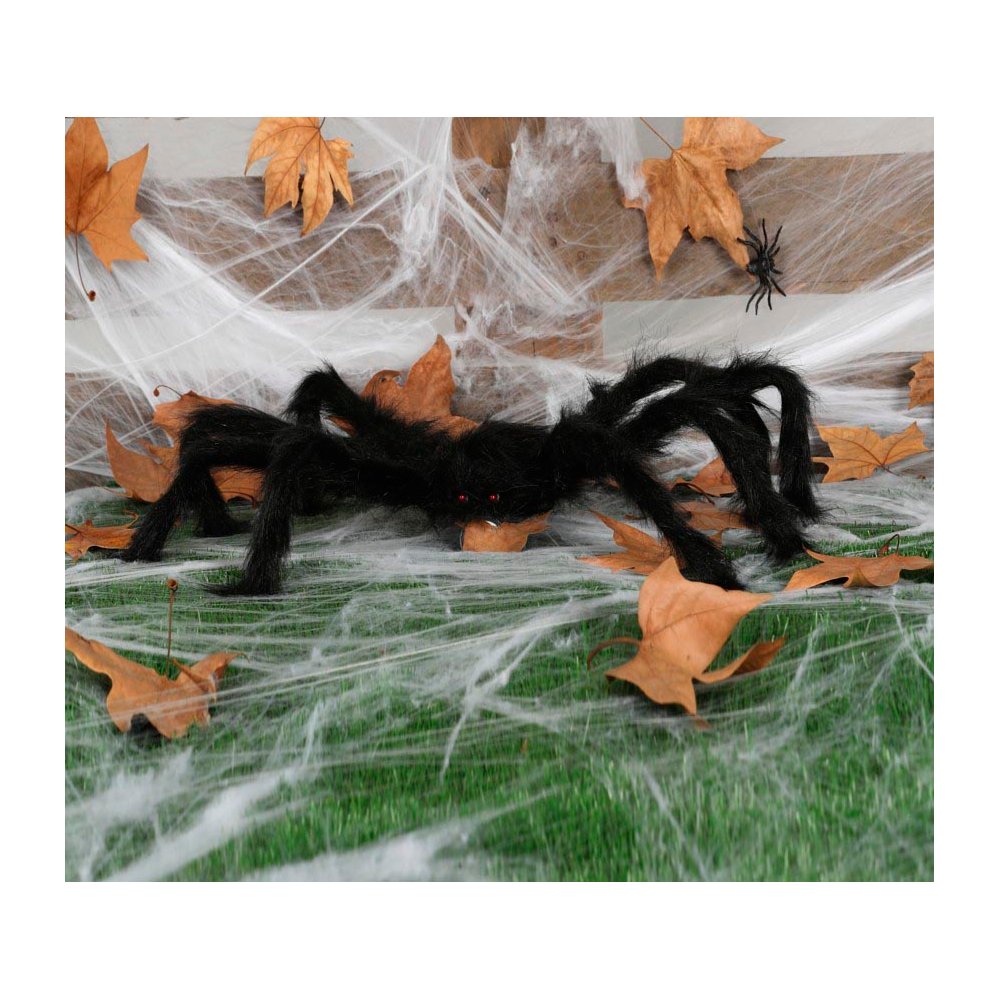 Fekete Plüss Pók Halloween Dekorációra, 70 cm