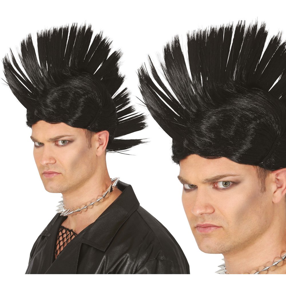 Fekete Punk Férfi Paróka