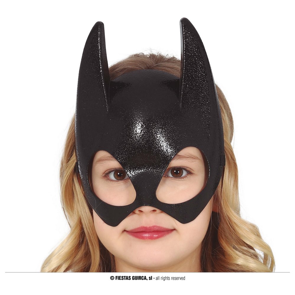 Fekete PVC Denevér Maszk Lányoknak Halloweenre