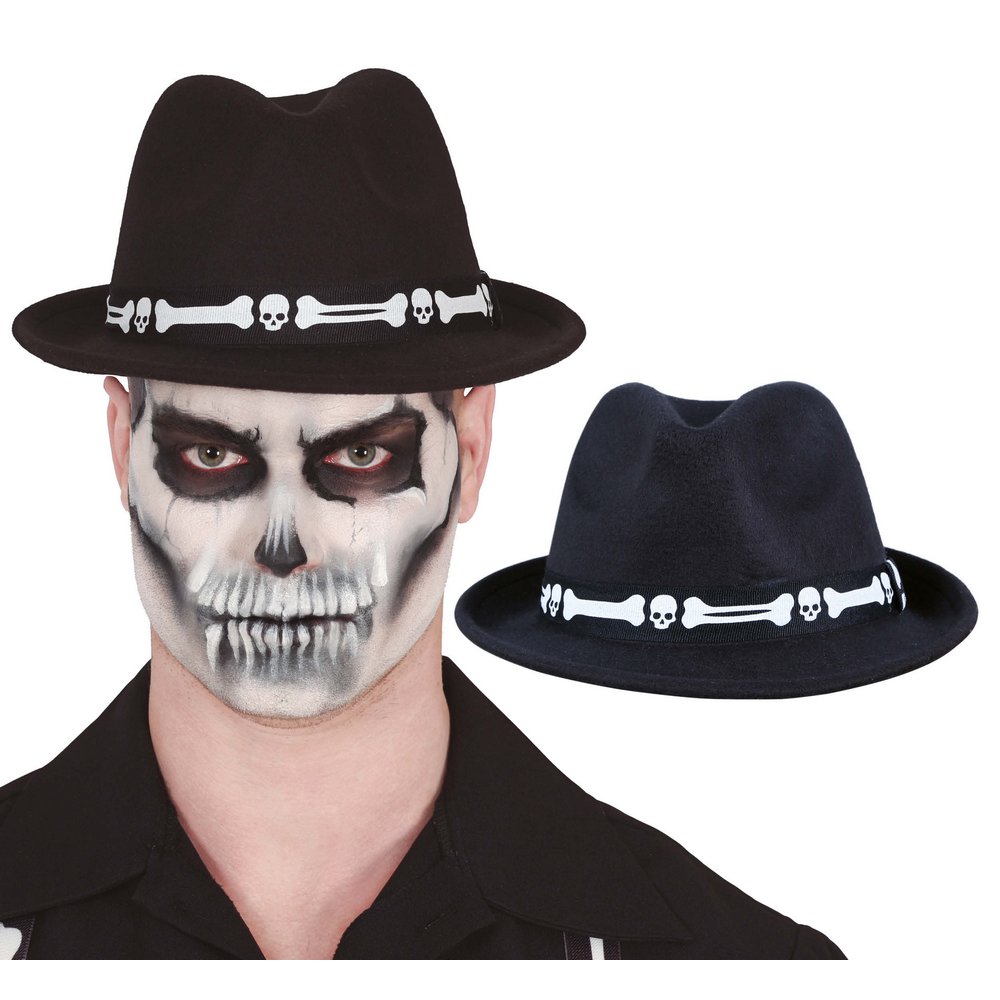 Fekete Voodoo Kalap Csontokkal Felnőtteknek Halloweenre