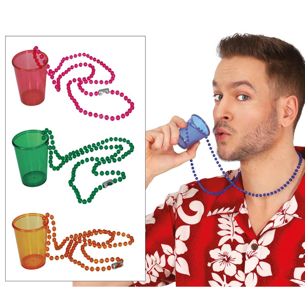 Feles Pohár Nyaklánc Legénybúcsúra, Vegyes Színekben