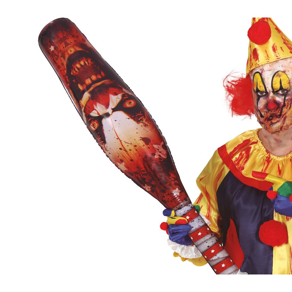 Felfújható Ijesztő Bohóc Baseball Ütő Halloweenre, 90 cm