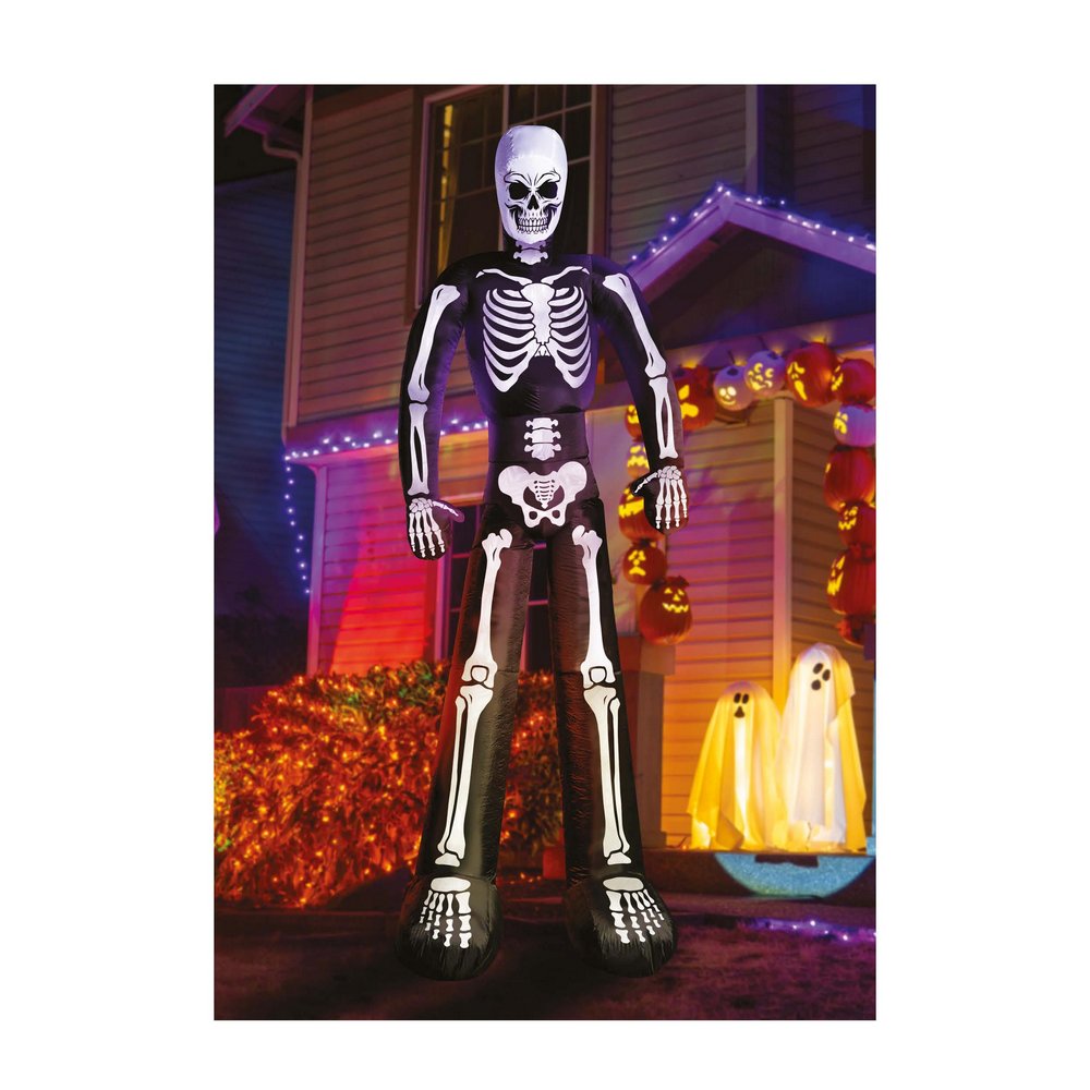 Felfújható Óriás Csontváz Dekoráció Halloweenre, 200x150 cm