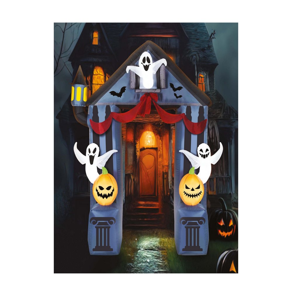 Felfújható Szellemes Halloween Kapu Dekoráció Halloweenre, 240x200 cm