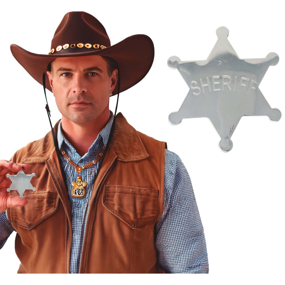 Fém Sheriff Csillag Kiegészítő, 6 cm