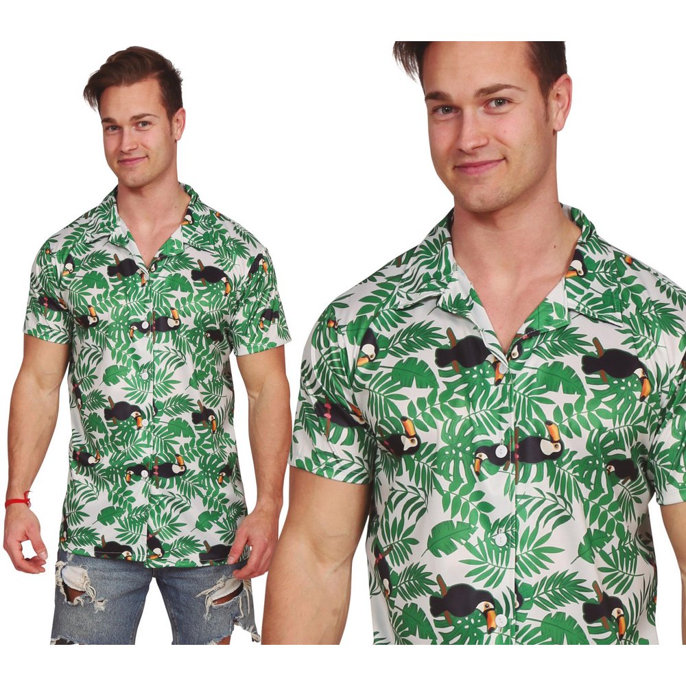 Férfi Hawaii Ing Pálmafás Tukán Mintával
