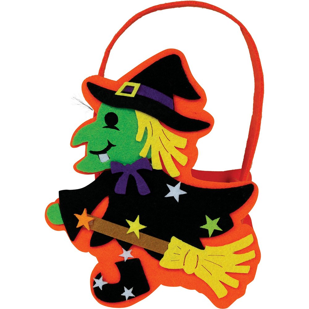 Filc Boszorkány Kosár Halloweenre, 18 cm