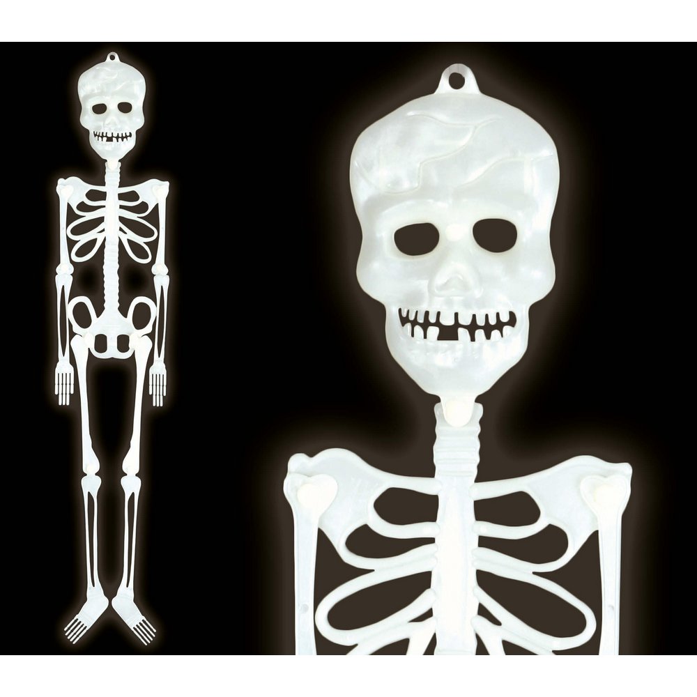 Fluoreszkáló Csontváz Dekoráció Halloweenre, 75 cm