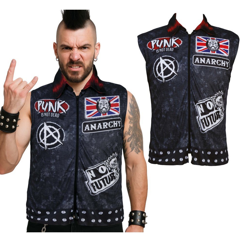 Foltozott Punk Mellény Férfi Jelmez