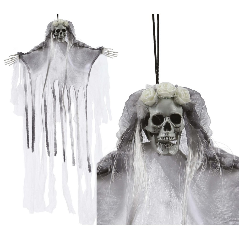 Függő Csontváz Menyasszony Dekoráció Halloweenre, 70 cm