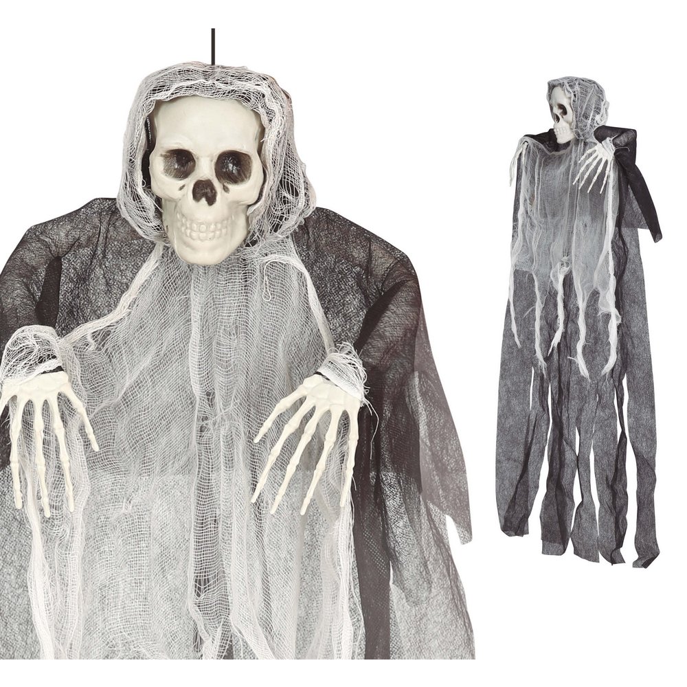 Függő Szellem Csontváz Dekoráció Halloweenre, 80 cm