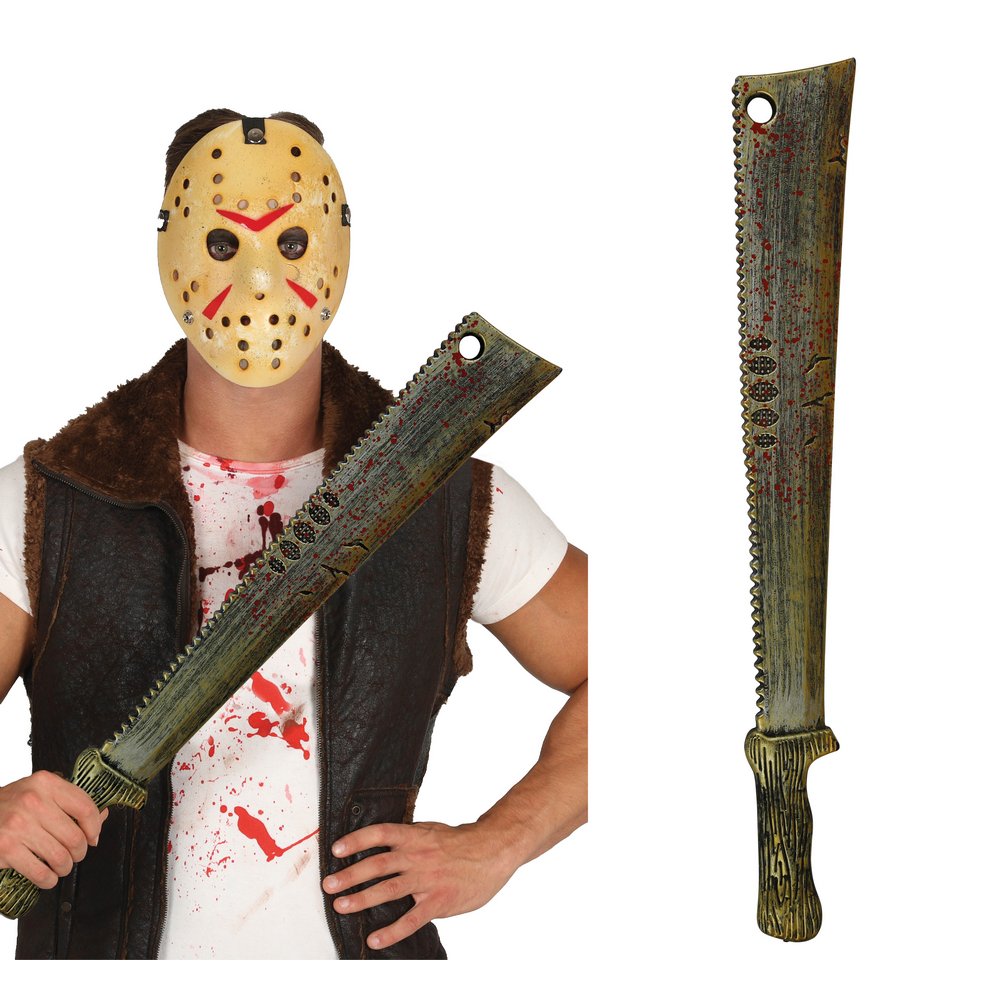 Fűrész Élű Machete Kiegészítő Halloween-re, 68 cm