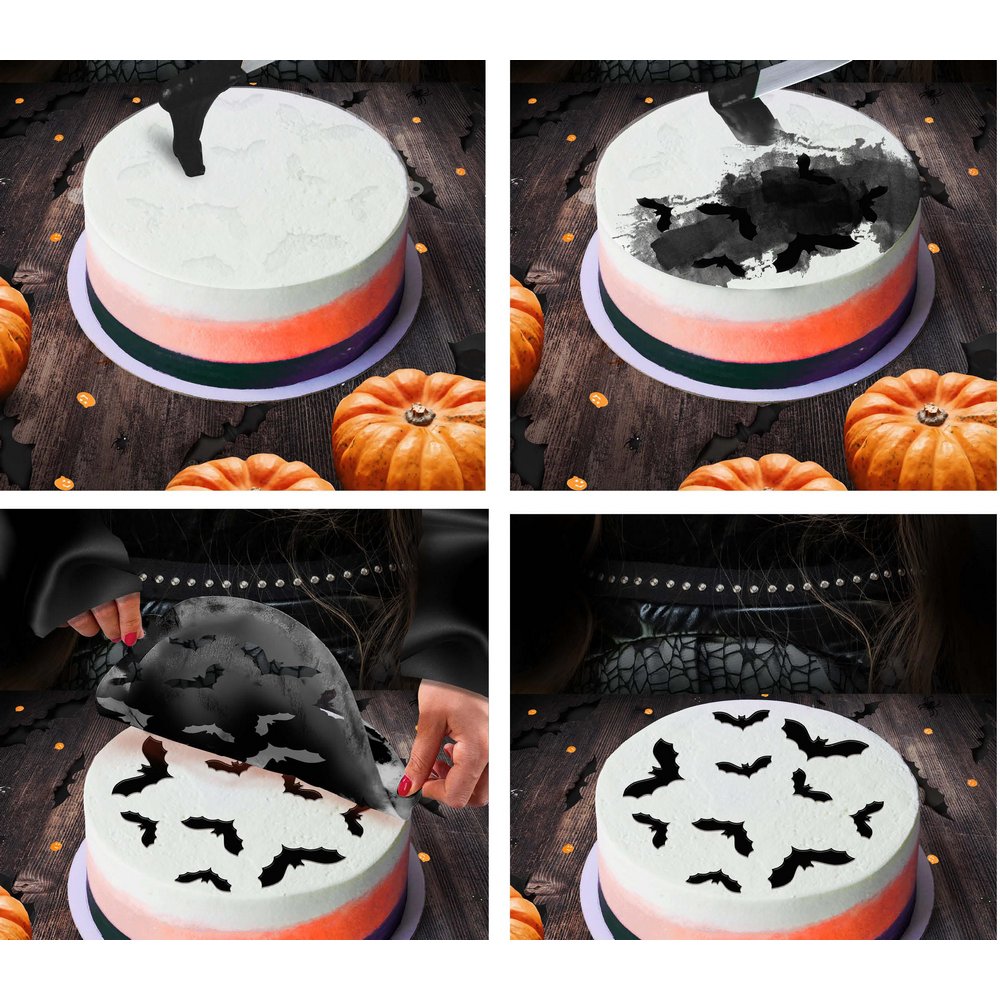 Halloween Denevér Tortadíszítő Sablon, 25 cm