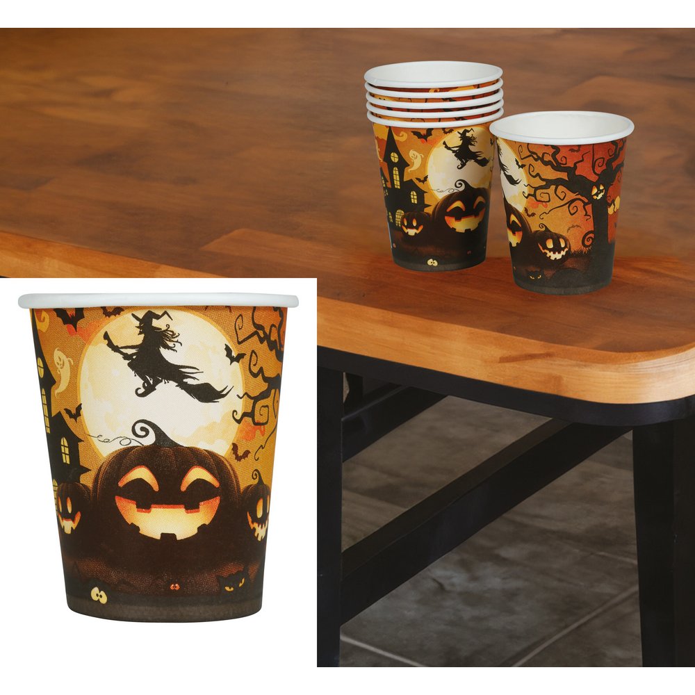 Halloween Eldobható Papír Poharak, 6 db, 240 ml, 9 cm