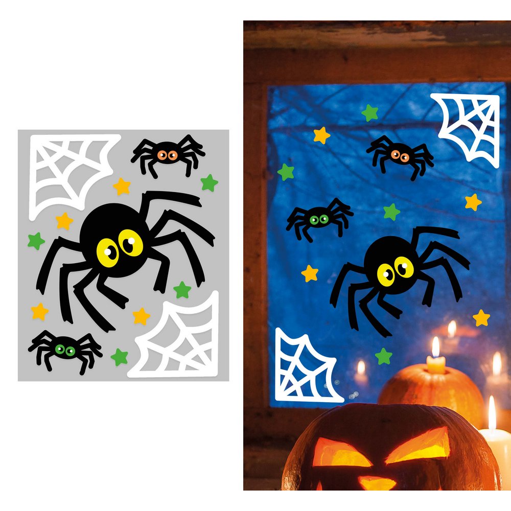 Halloween Pók és Pókháló Gél Dekoráció, 20x25 cm