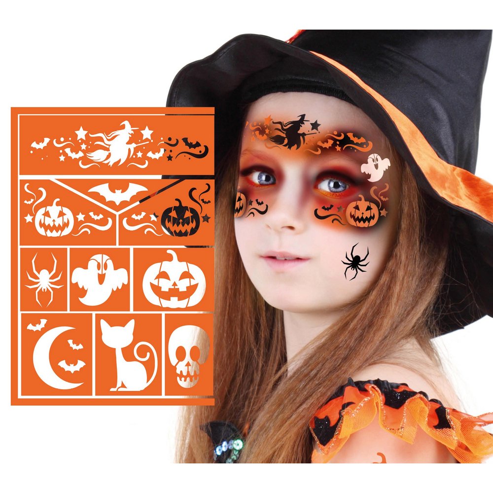 Halloween Smink Sablon Lányoknak, 14x20 cm