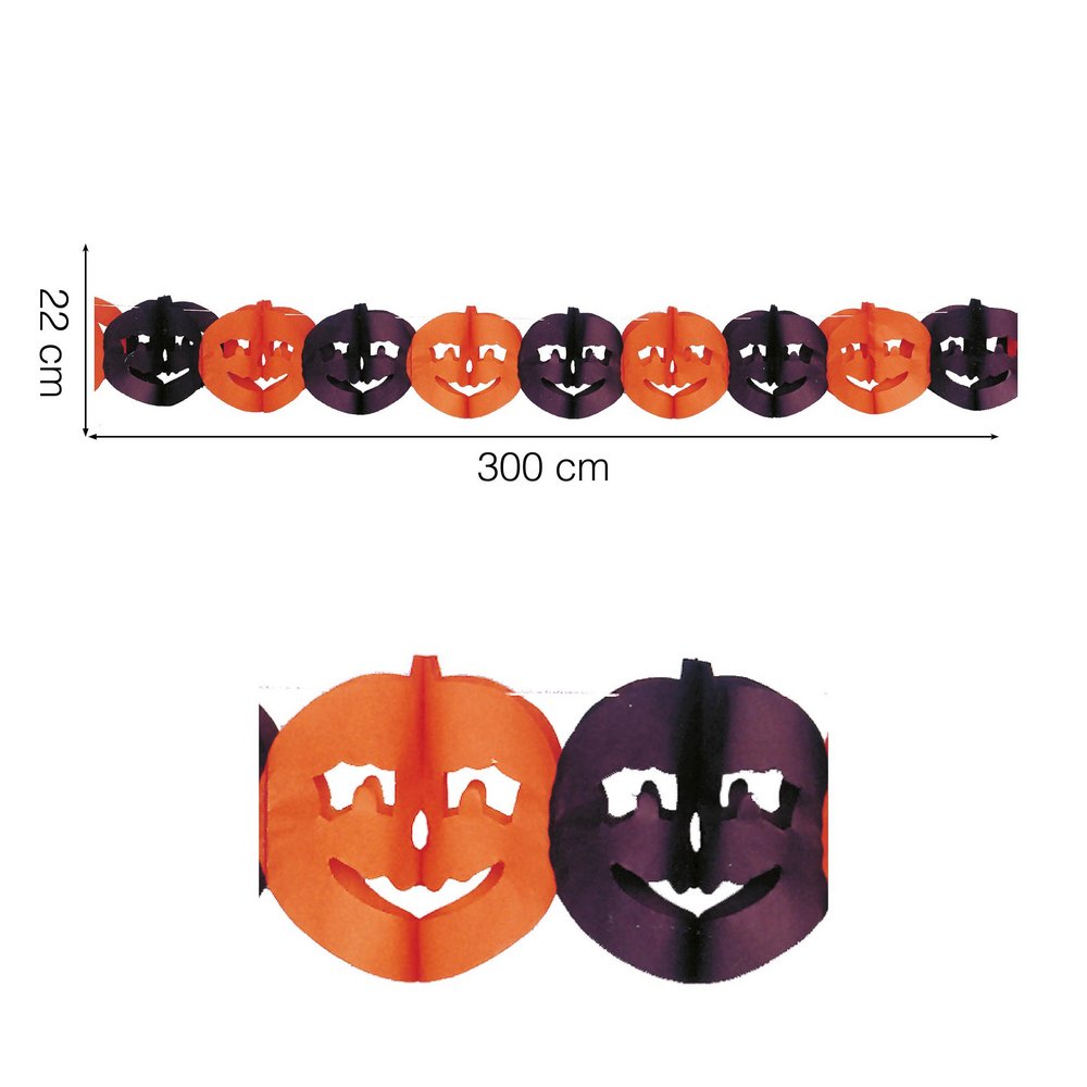 Halloween Tök Girland, 22 x 300 cm