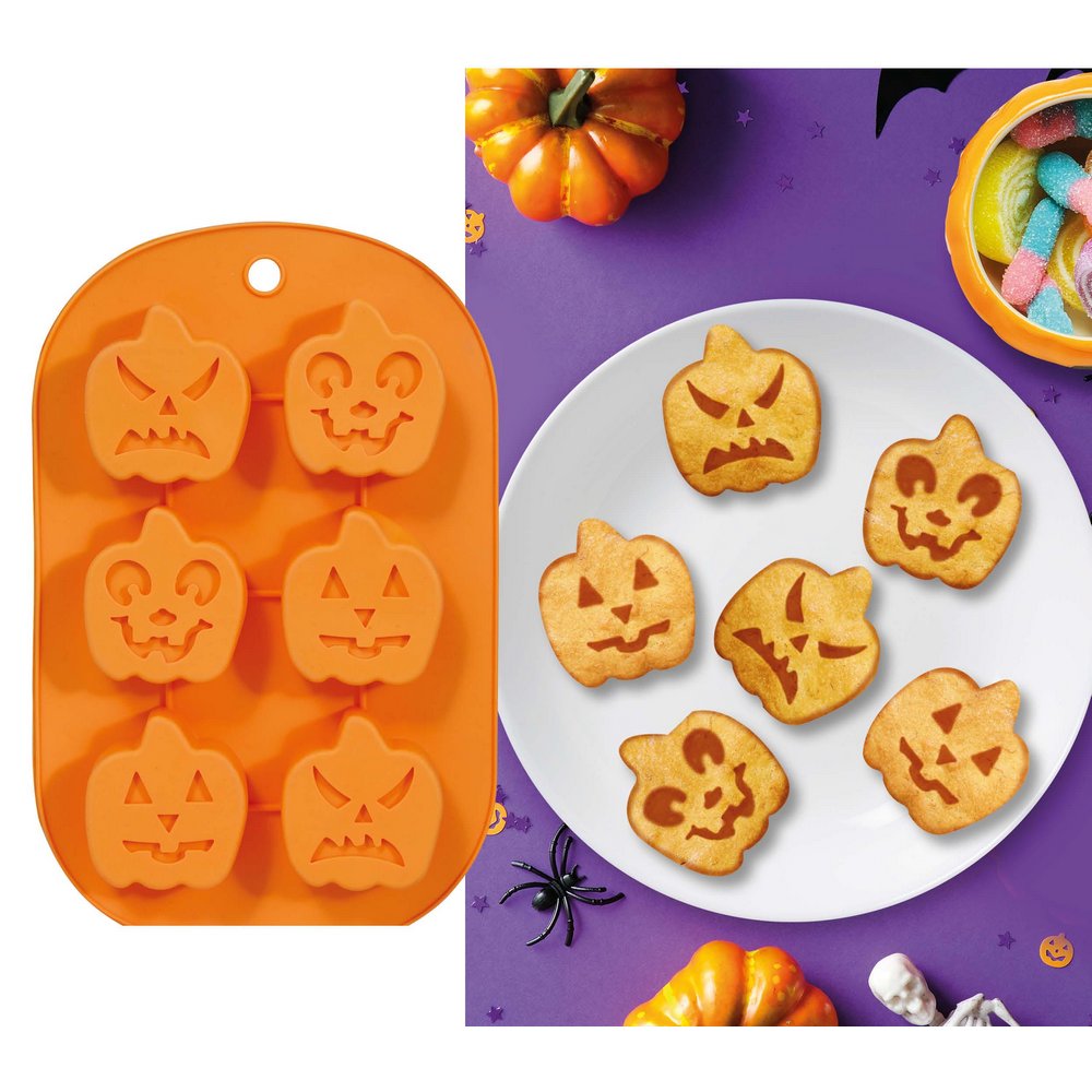 Halloween Tök Szilikon Sütőforma, 6 db-os