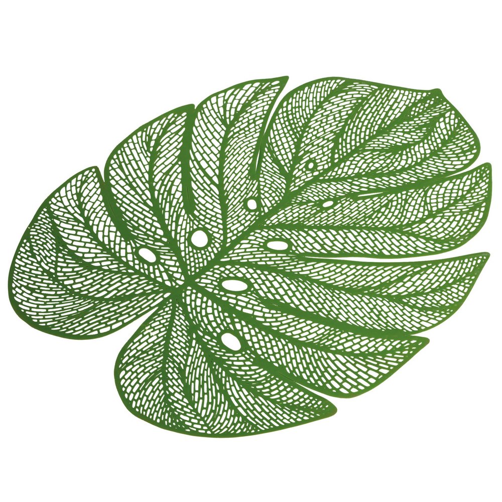 Hawai Témájú Zöld Monstera Levél PVC Asztali Alátét