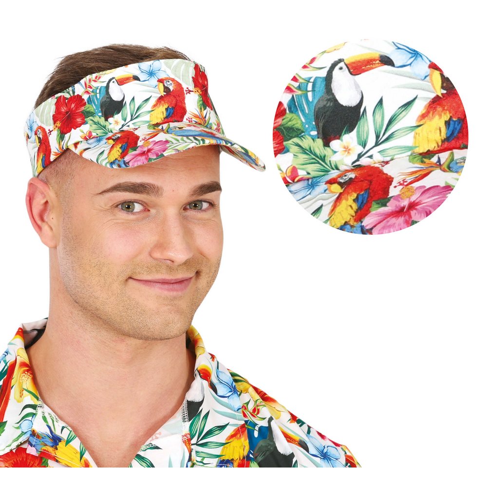 Hawaii Mintás Napellenző Kalap Felnőtteknek, Papagáj Mintával