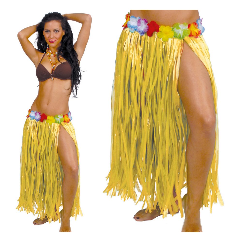 Hawaii Női Szoknya Virágokkal, 75 cm