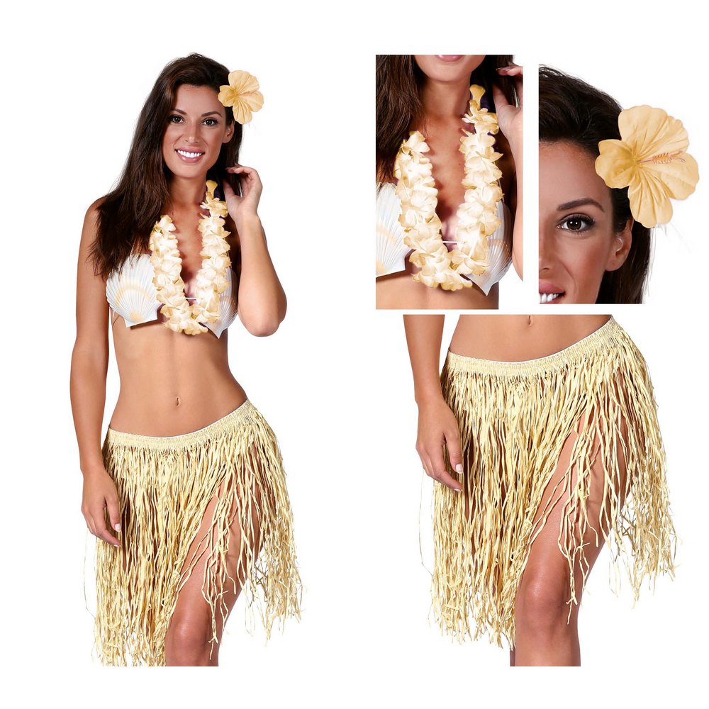 Hawaii Szalma Jelmez Szett Nőknek, 3 részes