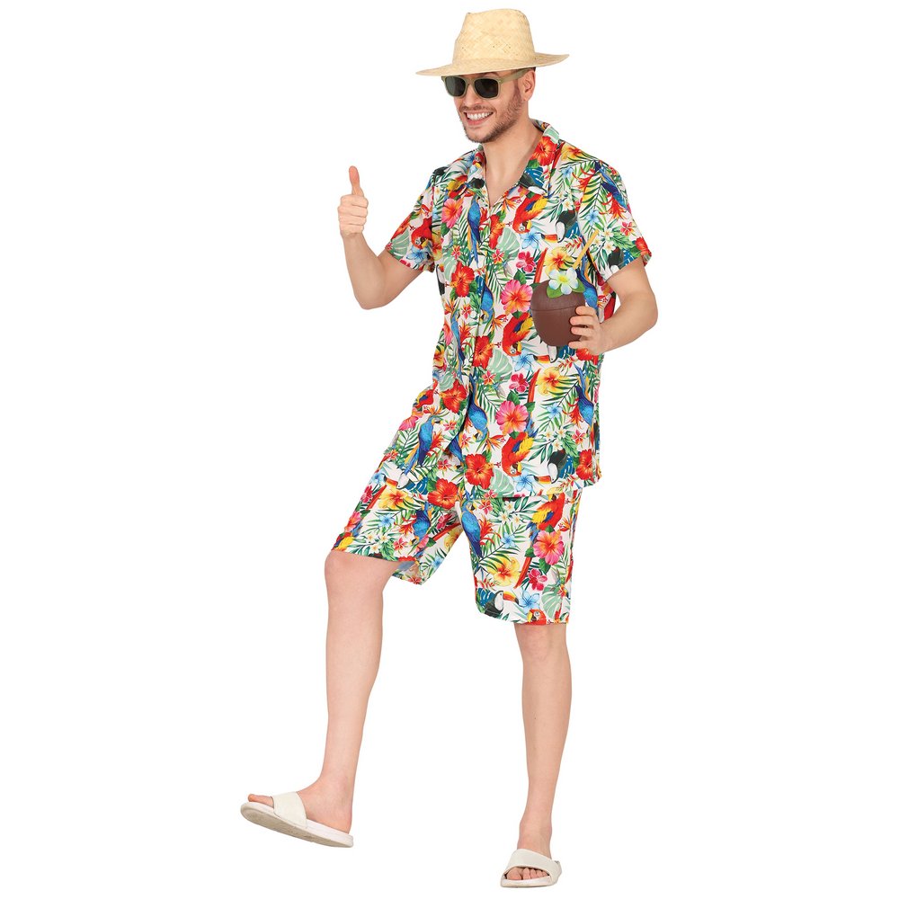 Hawaii Turista Férfi Jelmez Szett, M (48-50), Többszínű