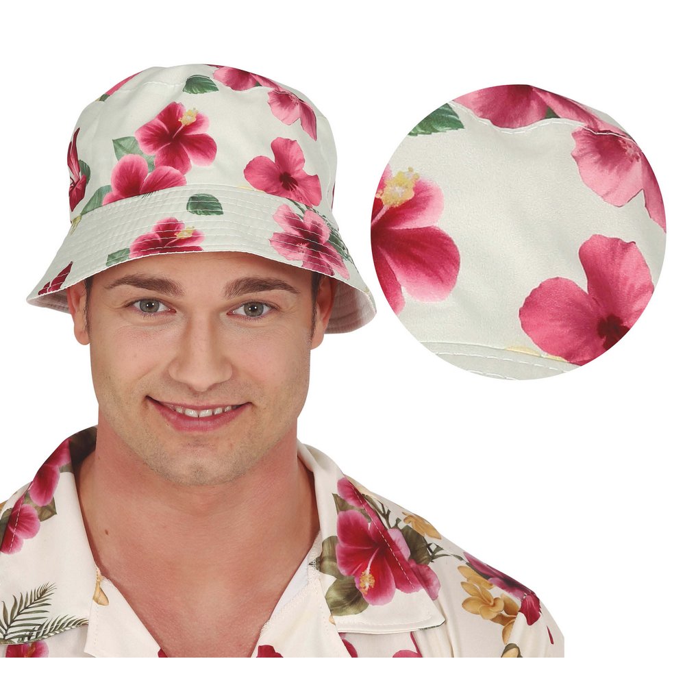 Hibiszkusz Mintás Horgász Kalap Unisex Felnőtteknek Hawaiira