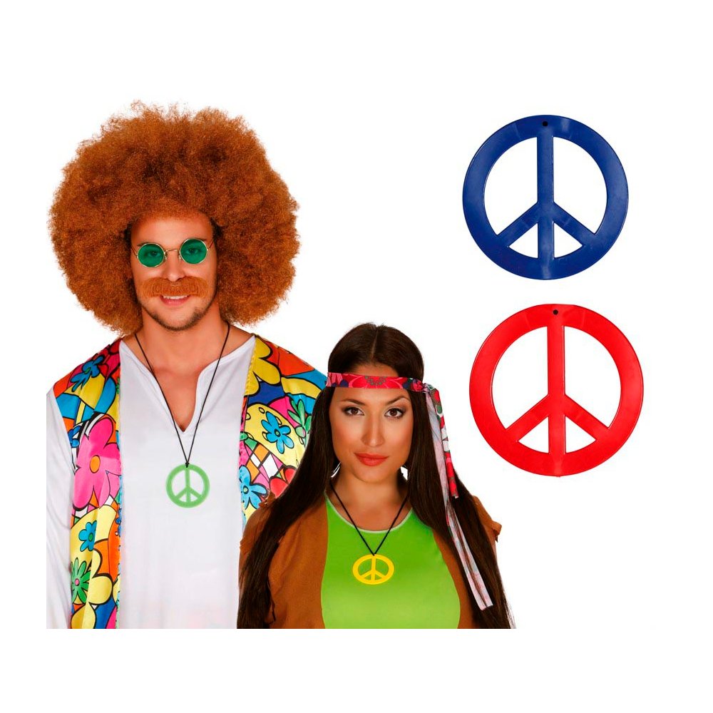 Hippie Béke Jel Medál Válogatott Színekben, 7 cm