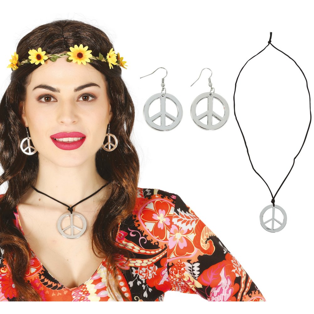 Hippie Békejel Nyaklánc és Fülbevaló Szett Nőknek