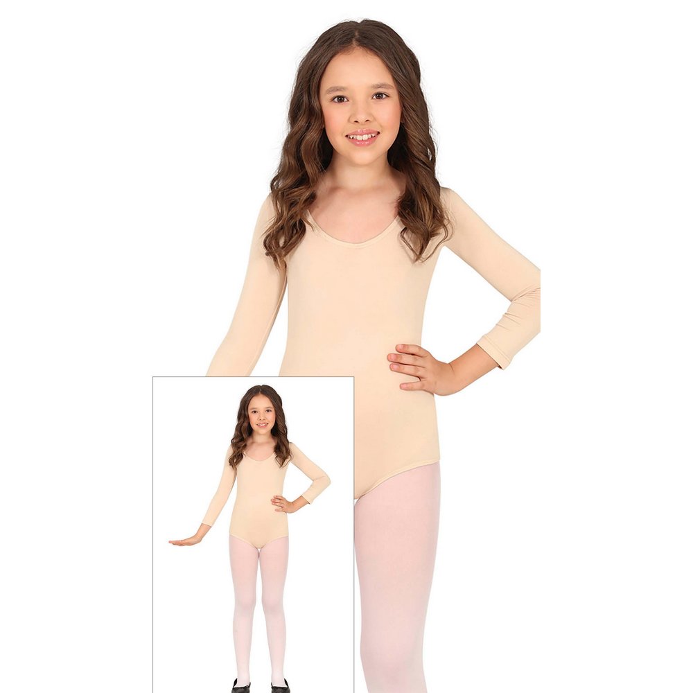 Hosszú Ujjú Testszínű Balett Dressz Lányoknak
