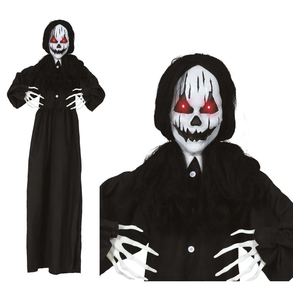 Ijesztő Akasztós Dekoráció Fénnyel és Hanggal Halloweenre, 150 cm