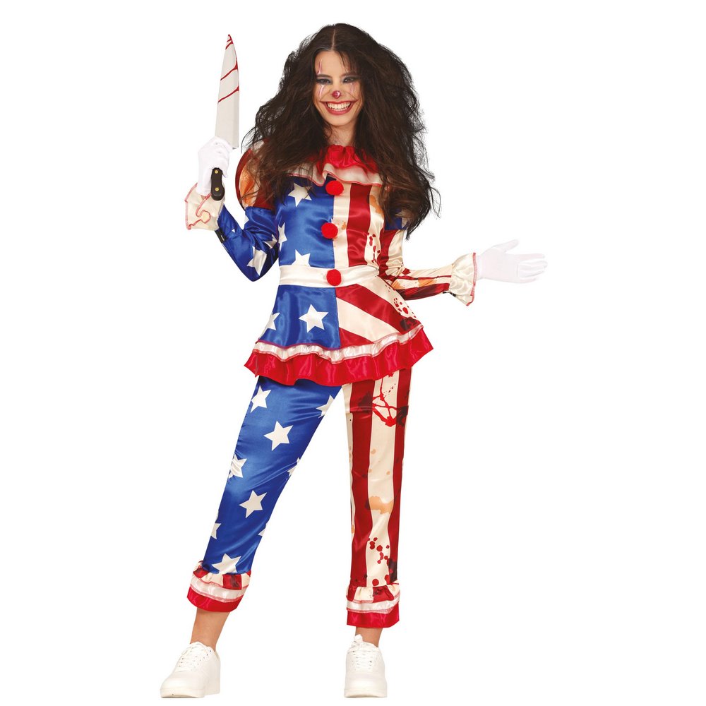 Ijesztő Amerikai Bohóc Lány Jelmez Halloweenre, 14 - 16 Év
