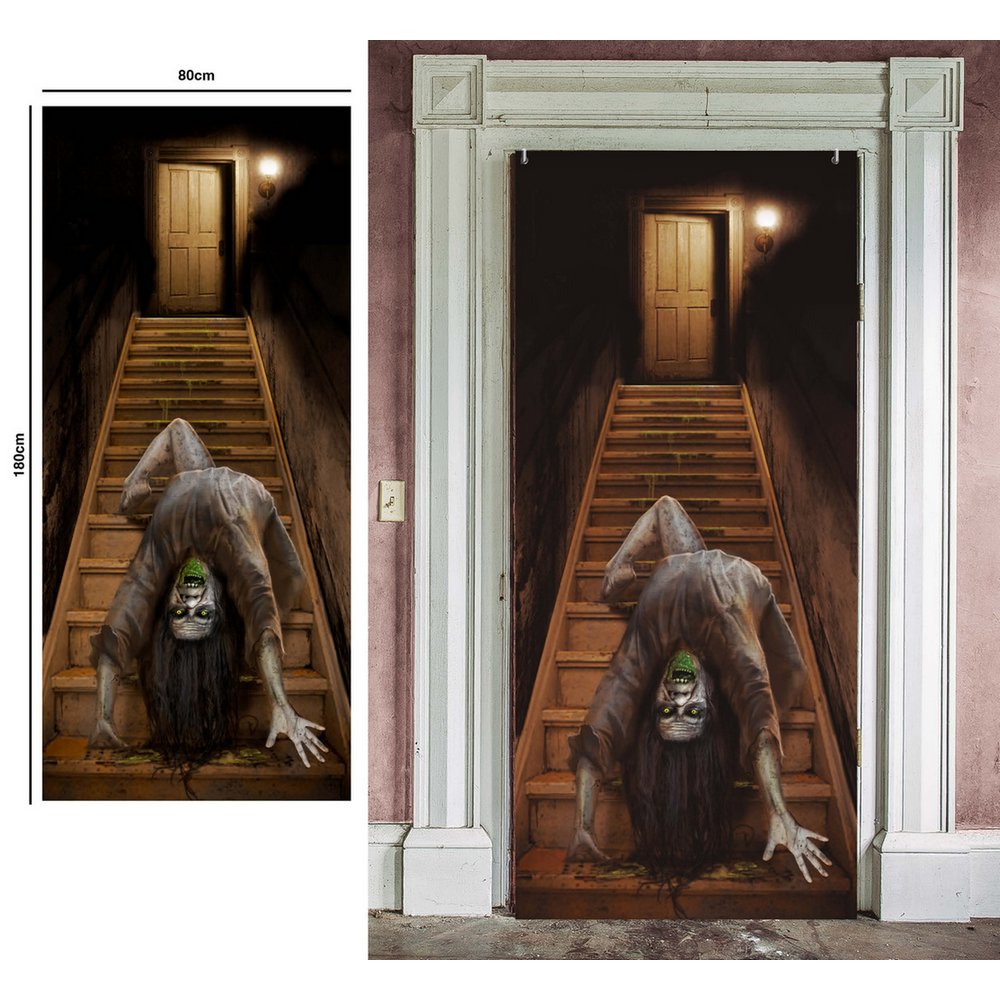 Ijesztő Apáca Ajtódísz Halloweenre, 80x180 cm