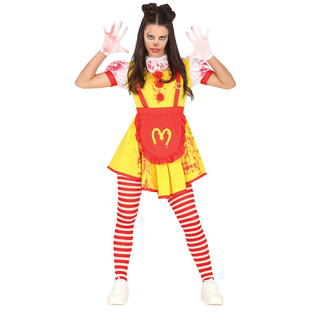 Ijesztő Bohóc Lány Jelmez Halloweenre, 14 - 16 Év