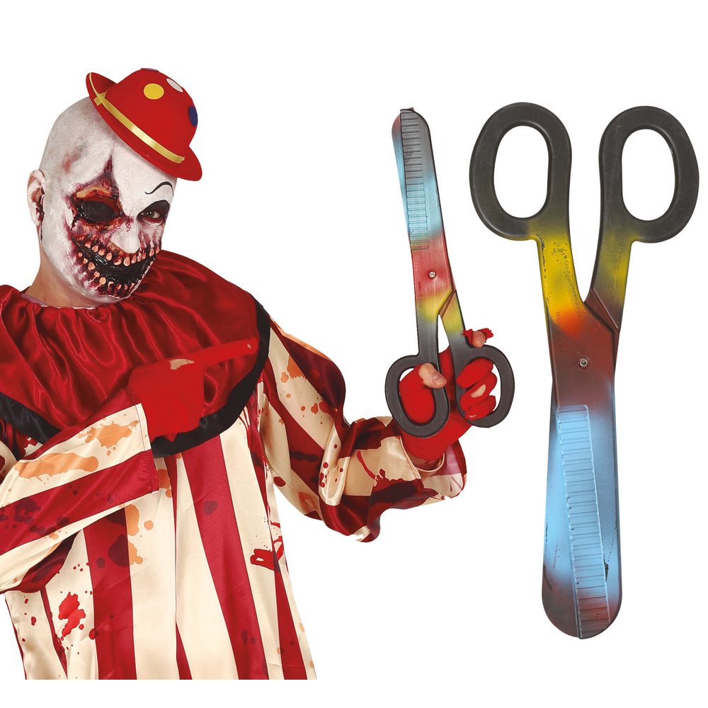 Ijesztő Bohóc Óriás Olló Kiegészítő Halloweenre, 40 cm