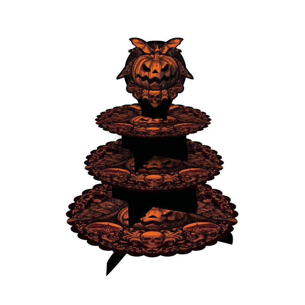 Ijesztő Bohóc Többszintes Tálaló Állvány Halloweenre, 40x30 cm