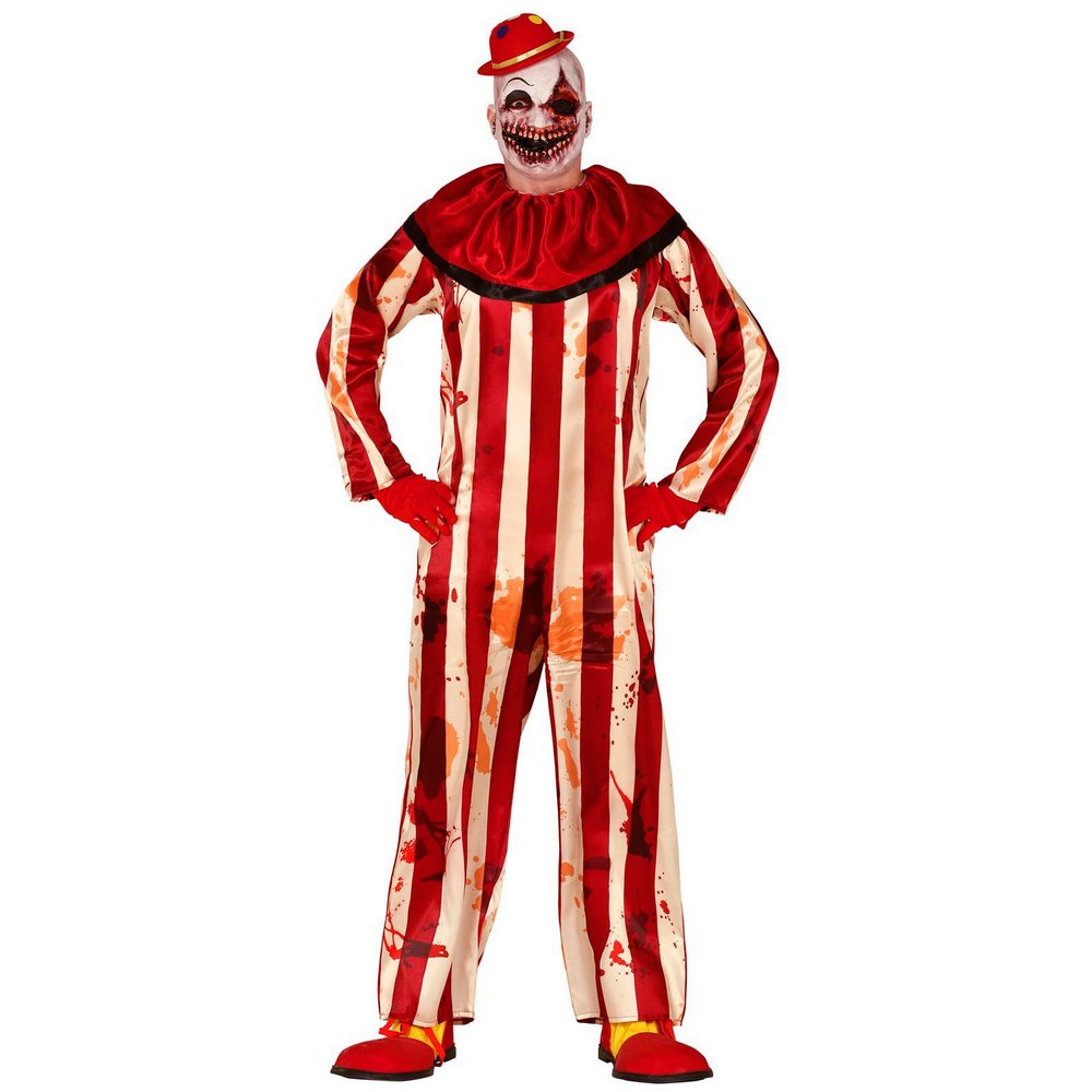 Ijesztő Csíkos Bohóc Jelmez Fiúknak Halloweenre